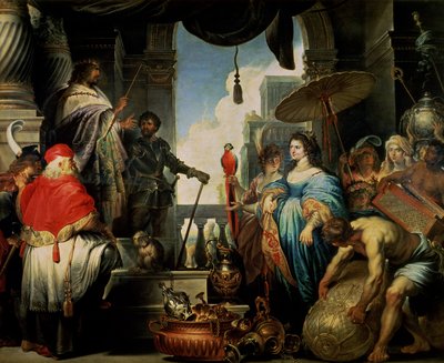 Salomo en de koningin van Sheba door Erasmus Quellinus II